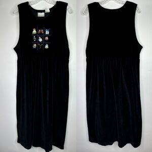 Vintage Erika Studio Black Velvet Christmas Ornament Dress Size Medium